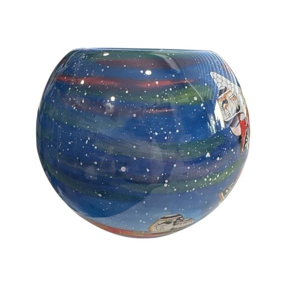 Hand Blown and Painted Glass Lawrence Vargas Native American Angel Votive Bowl - Picture 8 of 10